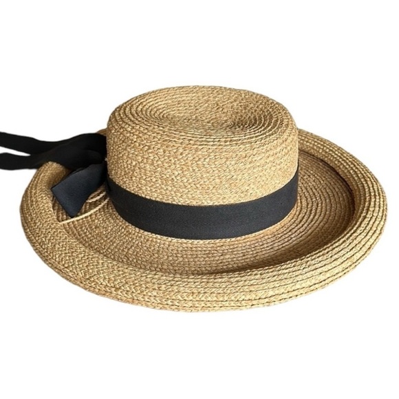 Helen Kaminski Vintage Australian Rolled Brim Raffia Hat ?